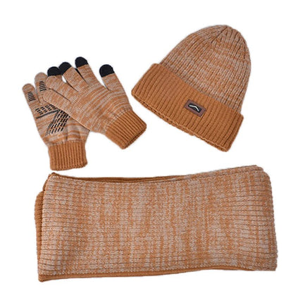 Ensemble bonnet d'hiver, gants, écharpe - Kaki - Ajustable (du 54 au 59) | La boutique du chapeau