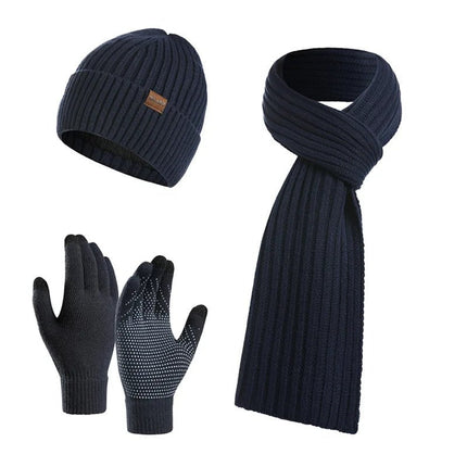 Ensemble bonnet écharpe et gants unisexe - Bleu - Ajustable (du 54 au 59) | La boutique du chapeau