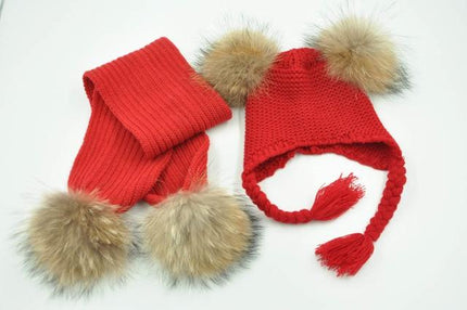Ensemble bonnet et écharpe pour enfant - Rouge 2 - Enfant | La boutique du chapeau