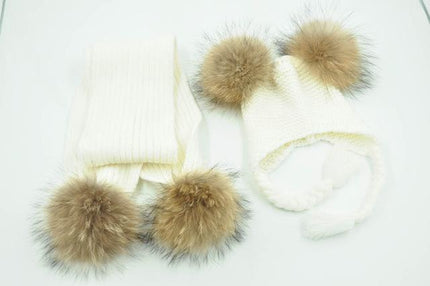 Ensemble bonnet et écharpe pour enfant - Blanc - Enfant | La boutique du chapeau