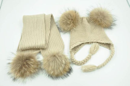Ensemble bonnet et écharpe pour enfant - Khaki - Enfant | La boutique du chapeau