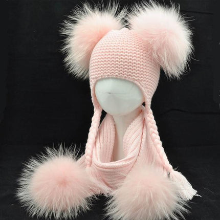 Ensemble bonnet et écharpe pour enfant - Rose 1 - Enfant | La boutique du chapeau