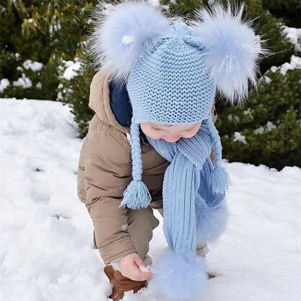 Ensemble bonnet et écharpe pour enfant - Gris foncé 2 - Enfant | La boutique du chapeau