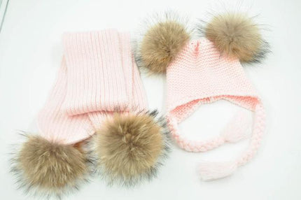 Ensemble bonnet et écharpe pour enfant - Rose - Enfant | La boutique du chapeau