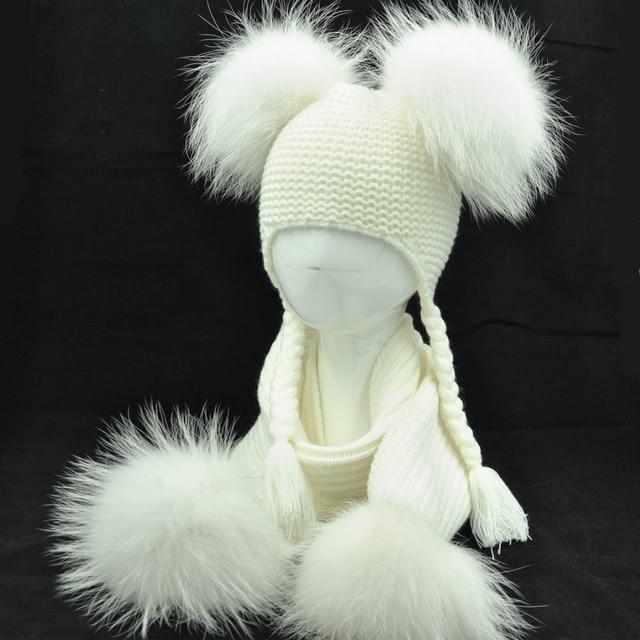 Ensemble bonnet et écharpe pour enfant - Blanc 1 - Enfant | La boutique du chapeau