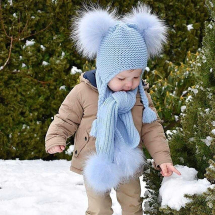 Ensemble bonnet et écharpe pour enfant - Blanc 1 - Enfant | La boutique du chapeau