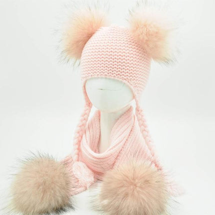 Ensemble bonnet et écharpe pour enfant - Rose 2 - Enfant | La boutique du chapeau