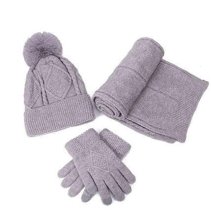 Ensemble bonnet et écharpe pour femme 3 pièces - Rose - Adulte | La boutique du chapeau