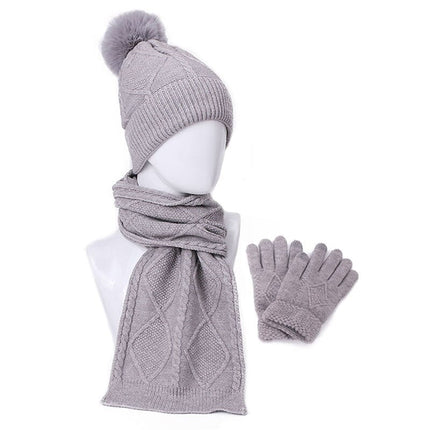 Ensemble bonnet et écharpe pour femme 3 pièces - Violet - Adulte | La boutique du chapeau