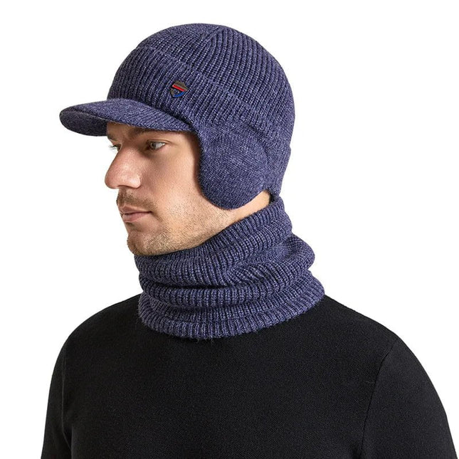 Ensemble bonnet visière et cache-cou - Bleu - Ajustable (du 54 au 59) | La boutique du chapeau