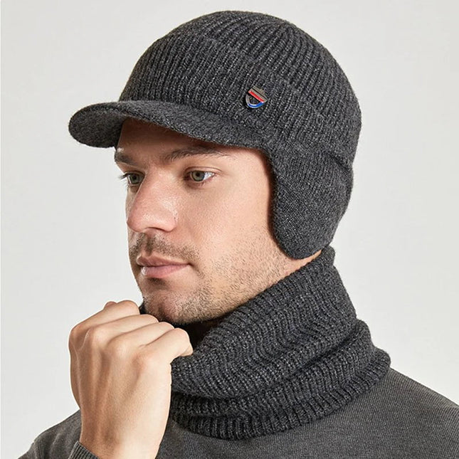 Ensemble bonnet visière et cache-cou - Gris - Ajustable (du 54 au 59) | La boutique du chapeau