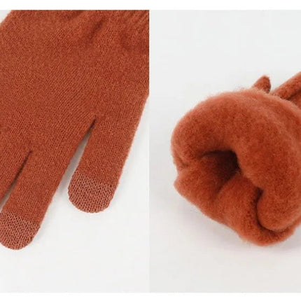 Ensemble bonnet gants et cache-cou en velours - Orange - Ajustable (du 54 au 59) | La boutique du chapeau