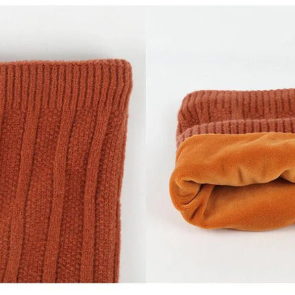 Ensemble bonnet gants et cache-cou en velours - Orange- Ajustable (du 54 au 59) | La boutique du chapeau
