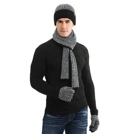 Ensemble bonnet gants et écharpe en laine - Khaki - Adulte | La boutique du chapeau