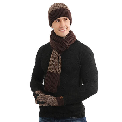 Ensemble bonnet gants et écharpe en laine - Café foncé 2 - Adulte | La boutique du chapeau