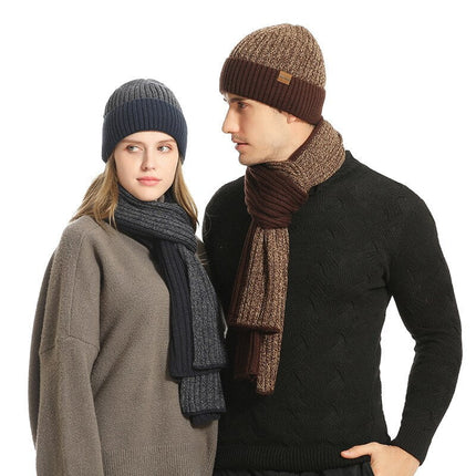 Ensemble bonnet gants et écharpe en laine - Noir - Adulte | La boutique du chapeau