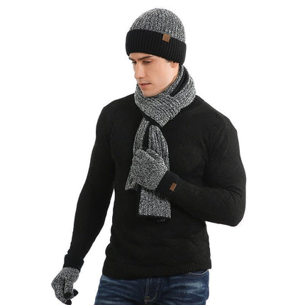 Ensemble bonnet gants et écharpe en laine - Bordeau - Adulte | La boutique du chapeau