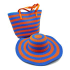 Ensemble chapeau et sac bleu et orange - Bleu/orange - M (56 - 58cm) | La boutique du chapeau