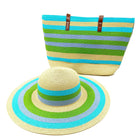 Ensemble chapeau et sac bleu et vert - Bleu/vert - M (56 - 58cm) | La boutique du chapeau