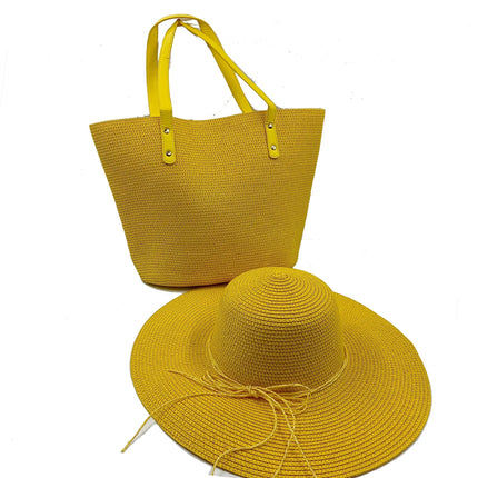 Ensemble chapeau et sac jaune - Jaune - M (56 - 58cm) | La boutique du chapeau