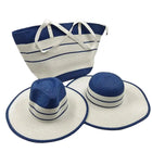 Ensemble chapeau et sac multi couleur - Blanc/bleu - M (56 - 58cm) | La boutique du chapeau