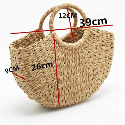 Ensemble de Chapeau et Sac en Paille - Beige - M (56 - 58cm) | La boutique du chapeau