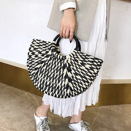 Ensemble de Chapeau et Sac en Paille - Beige - M (56 - 58cm) | La boutique du chapeau