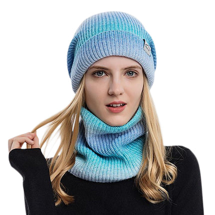 Ensemble de chapeaux et écharpes tricotés - Bleu ciel - Adulte | La boutique du chapeau