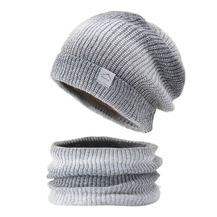 Ensemble de chapeaux et écharpes tricotés - Gris - Adulte | La boutique du chapeau