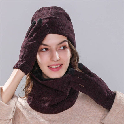 Ensemble gants et écharpe pour fille - Bordeau - Adulte | La boutique du chapeau