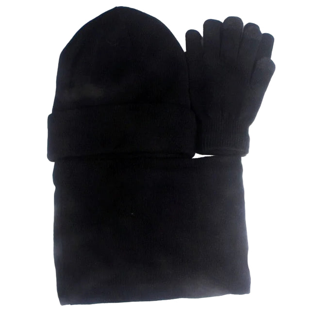 Ensemble gants et écharpe pour fille - Noir - Adulte | La boutique du chapeau