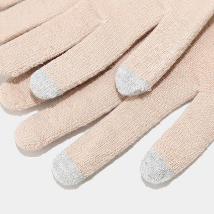 Ensemble gants et écharpes, bonnet en laine épaisse - Rose - Adulte | La boutique du chapeau