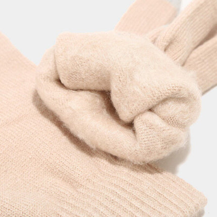 Ensemble gants et écharpes, bonnet en laine épaisse - Rose - Adulte | La boutique du chapeau