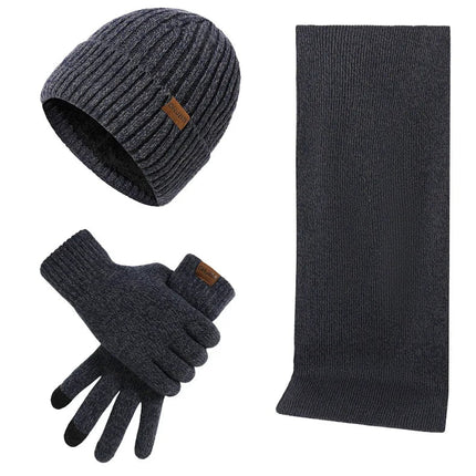 Ensemble homme bonnet écharpe et gants - Bleu - Ajustable (du 54 au 59) | La boutique du chapeau
