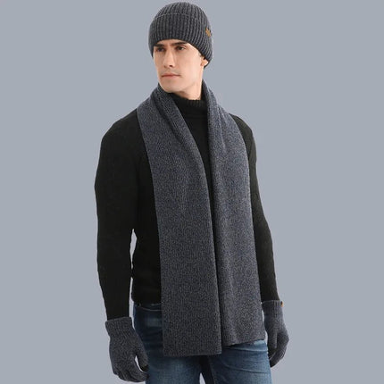 Ensemble homme bonnet écharpe et gants - Bleu - Ajustable (du 54 au 59) | La boutique du chapeau