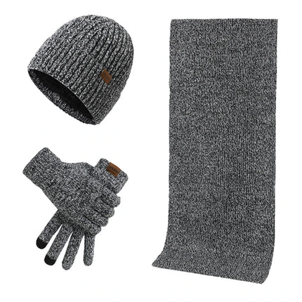 Ensemble homme bonnet écharpe et gants - Gris - Ajustable (du 54 au 59) | La boutique du chapeau