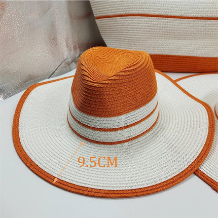 Ensemble sac et chapeaux de paille - Orange - M (56 - 58cm) | La boutique du chapeau