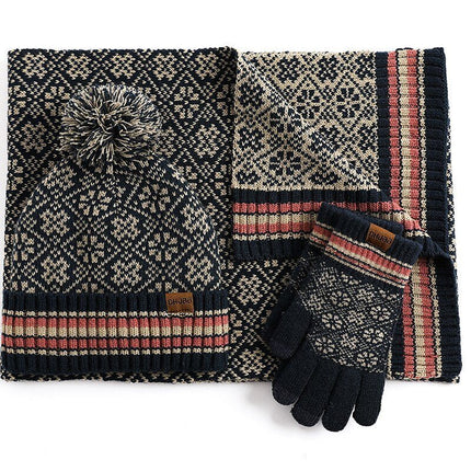 Ensemble trois pièces, écharpe, gants, bonnet - Beige - Adulte | La boutique du chapeau