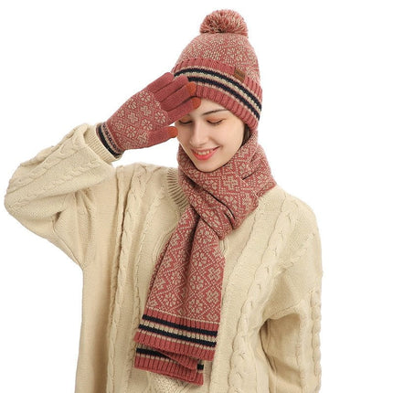 Ensemble trois pièces, écharpe, gants, bonnet - Beige - Adulte | La boutique du chapeau