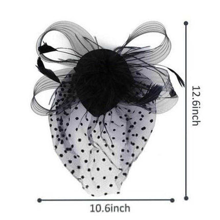 Fascinateur en filet et plume - Noir - | La boutique du chapeau