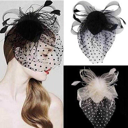 Fascinateur en filet et plume - Noir - | La boutique du chapeau