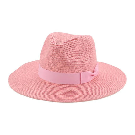 Fedora avec ruban à nœud papillon - Rose - M (56 - 58cm) | La boutique du chapeau