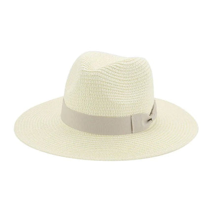 Fedora avec ruban à nœud papillon - Crème - M (56 - 58cm) | La boutique du chapeau