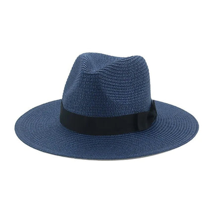 Fedora avec ruban à nœud papillon - Bleu marine - M (56 - 58cm) | La boutique du chapeau