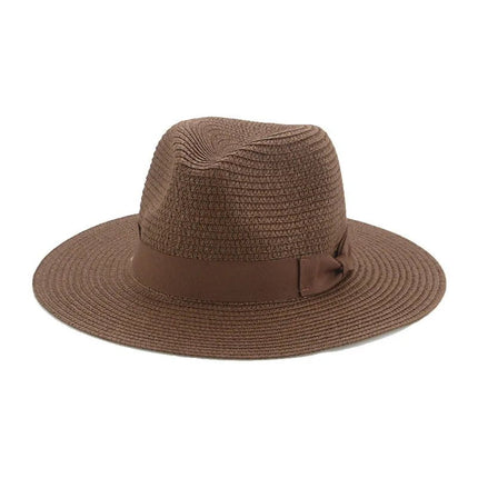 Fedora avec ruban à nœud papillon - Café - M (56 - 58cm) | La boutique du chapeau