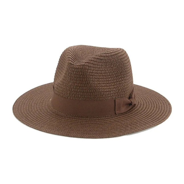 Fedora avec ruban à nœud papillon - Café - M (56 - 58cm) | La boutique du chapeau