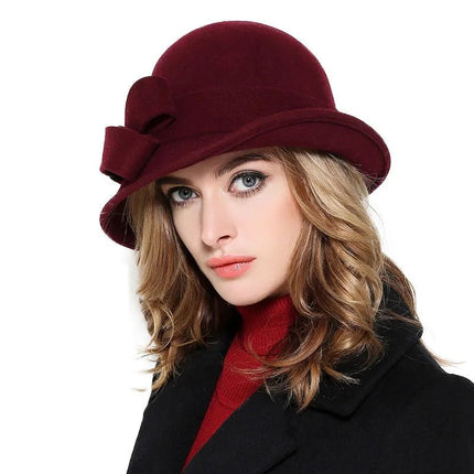 Fedora femme en feutre - Bordeaux - M (56 - 58cm) | La boutique du chapeau