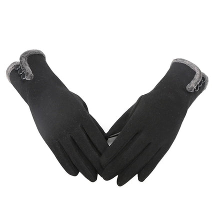 Gants chauds en fausse fourrure - Noir - Ajustable ( 6 ½ à 8 ) | La boutique du chapeau