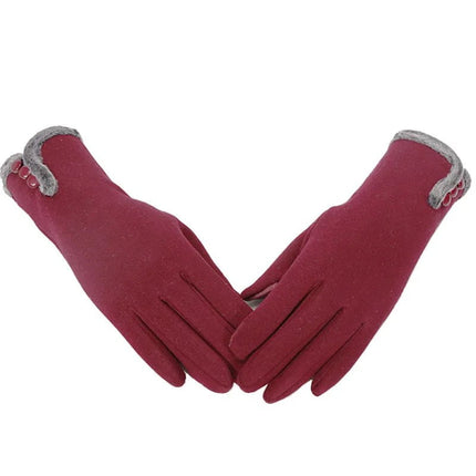 Gants chauds en fausse fourrure - Bordeaux - Ajustable ( 6 ½ à 8 ) | La boutique du chapeau