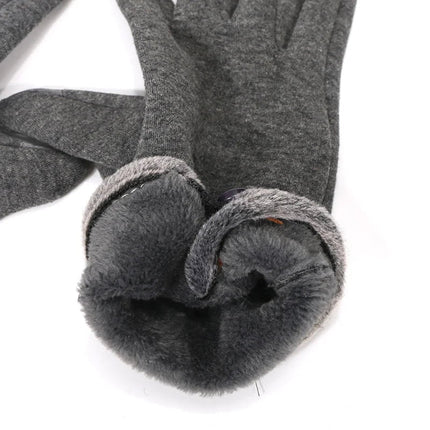 Gants chauds en fausse fourrure - Gris - Ajustable ( 6 ½ à 8 ) | La boutique du chapeau